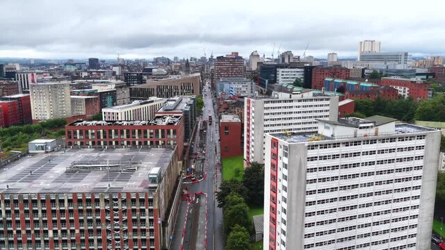 Duke Street Glasgow Aerial Drone Shot 4K