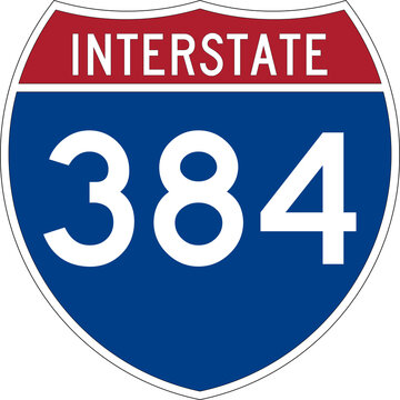 Interstate 384 I-384 US Road Sign Badge Transparent Background PNG