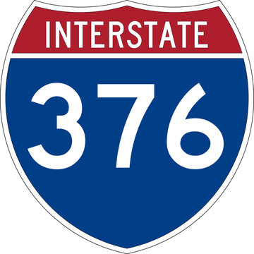 Interstate 376 I-376 US Road Sign Badge Transparent Background PNG
