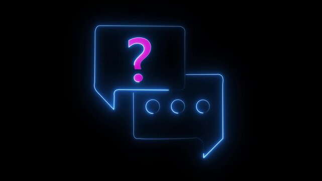 Animated neon line massage icon. Representing text or communication concept animation Chatting or messaging