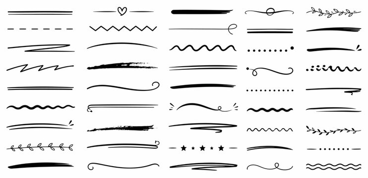 underline vector set