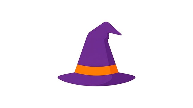 Purple witch hat with orange band