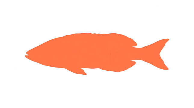 Silhueta de peixe em cor laranja sobre fundo branco