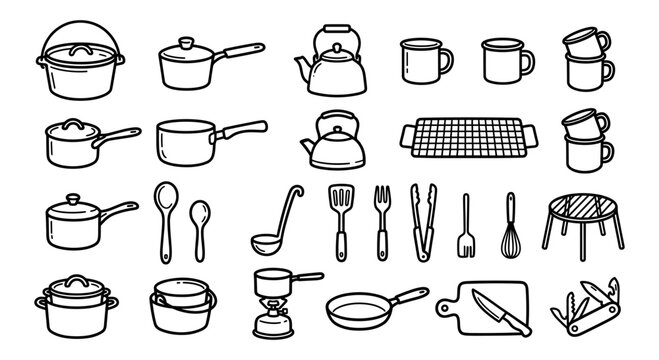 Cooking icons doodle