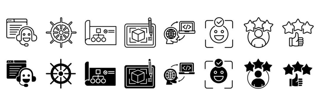 UX design icon set. usability and accessibility symbol. Vector illustration