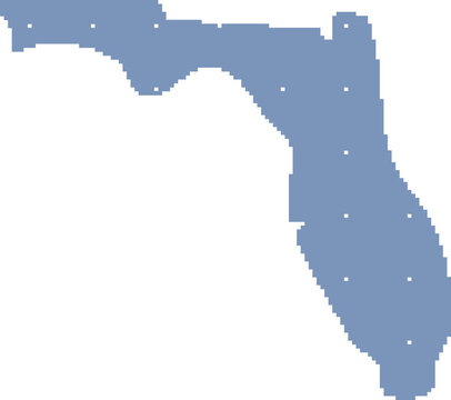 florida Map Dithered Pixel