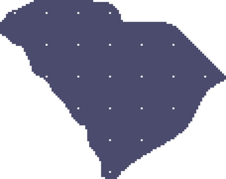 south carolina Map Dithered Pixel