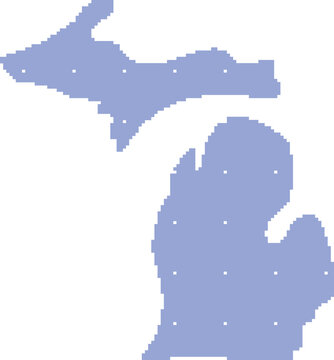 michigan Map Dithered Pixel