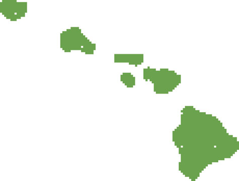 Hawaii Map Pixelated Icon