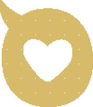Speech Bubble Heart Dithered Icon