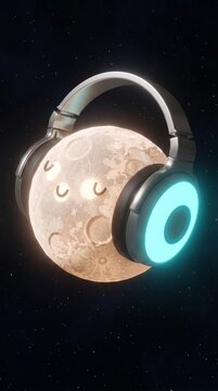 The moon places a headset