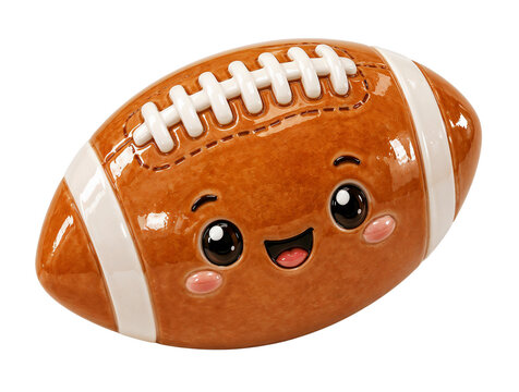 Cute American Football Character &ndash; Cartoon Sports Ball Mascot 3D Illustration