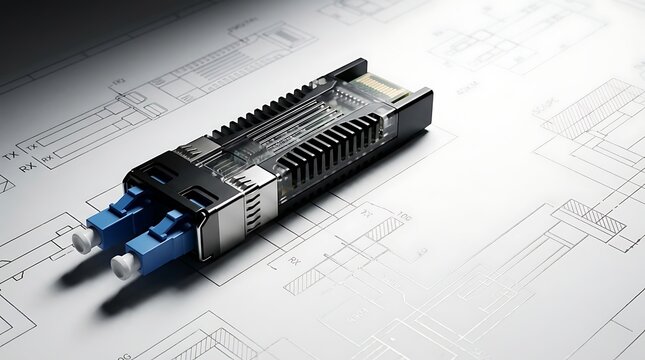 Industrial Network Module on Blueprint Surface