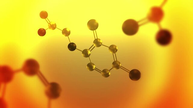 Agent Orange Molecule - Vietnam War Concept - Orange Tint