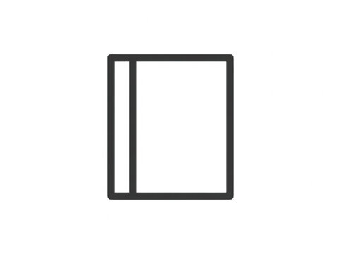 Icona vettoriale lineare di un libro chiuso o quaderno con copertina rigida, design minimalista e pulito su sfondo bianco, ideale per interfacce utente, siti web, applicazioni mobili e grafica