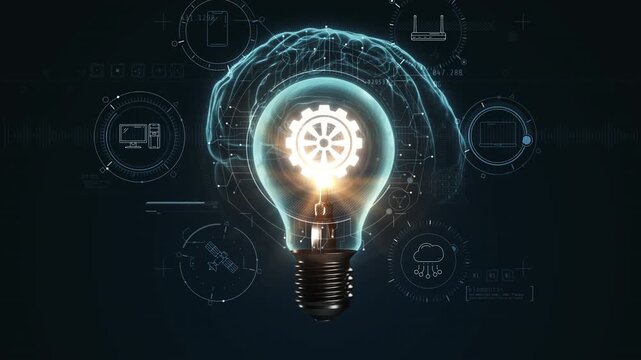 Innovative AI brain technology, the image of the light bulb idea