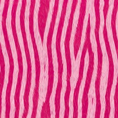 Pink zebra print seamless pattern background with realistic fur texture © dicky