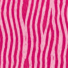 Pink zebra print seamless pattern background with realistic fur texture © dicky