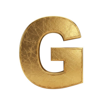 Glossy golden embossed letter g icon