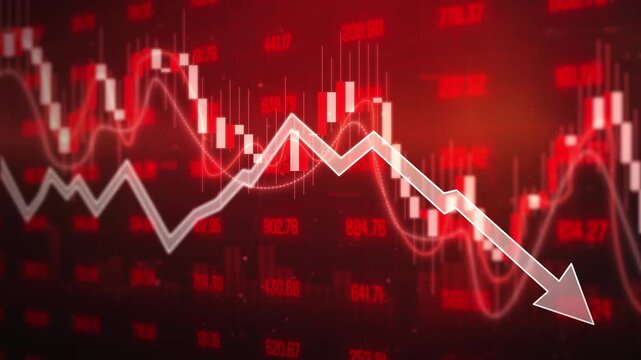 Stock market breaking news showing financial crisis and recession