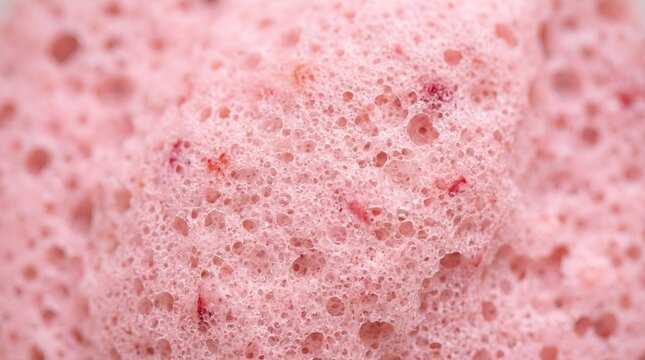 Strawberry mousse filled with fine airy pores