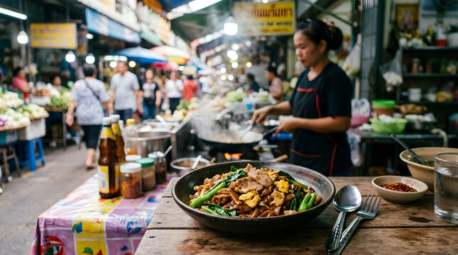 Thai pad see ew at local street market