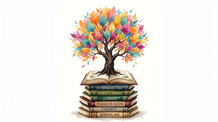 Fototapeta premium The foundation of knowledge how education grows and branches out to shape our future