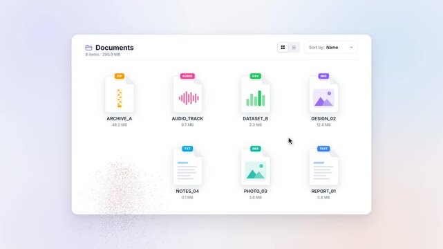 Right click context menu deleting a file that dissolves into particles with an undo toast