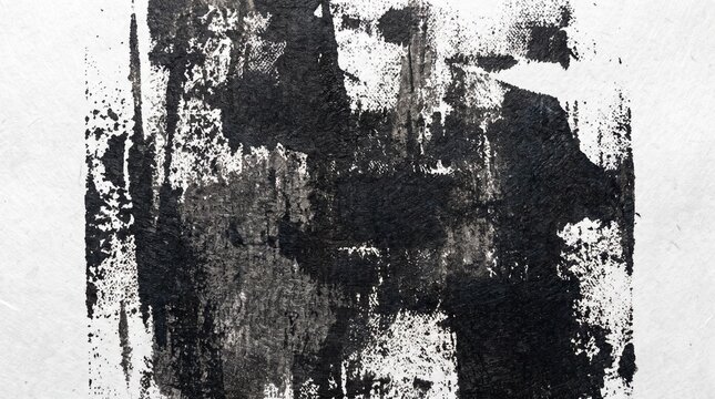 Textured Screen Printed Black Ink Pattern on White Paper Background