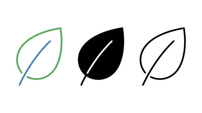 Simple leaf outline vector illustrations