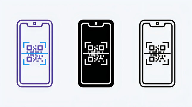 Qr codes displayed on smartphone screens