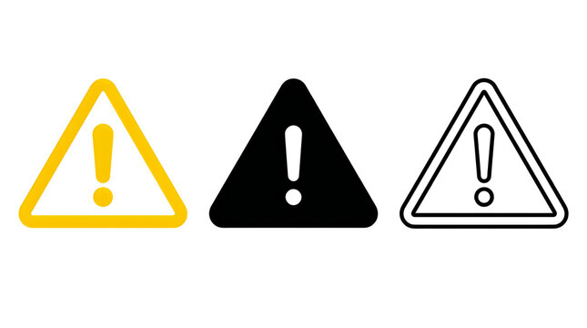 Warning triangle icons with exclamation marks