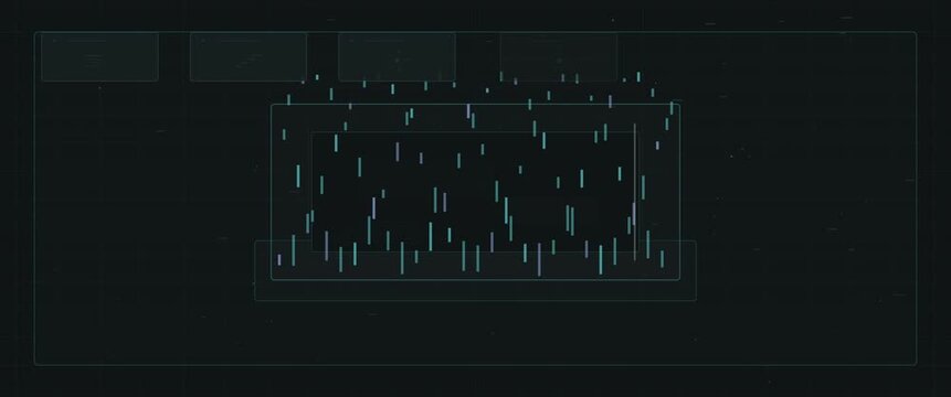 Cinematic widescreen forensic signal analysis anamorphic seamless loop