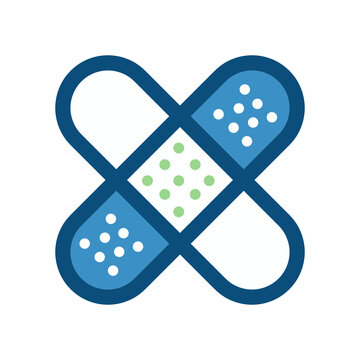Crossed Adhesive Bandage Plaster Icon Vector Illustration