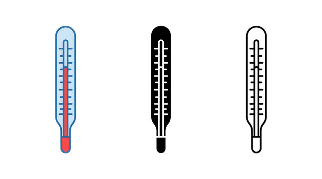Three different thermometer illustrations