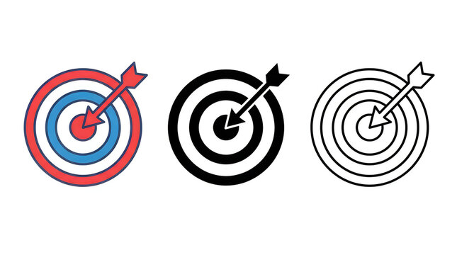 Three colorful target illustrations with arrows