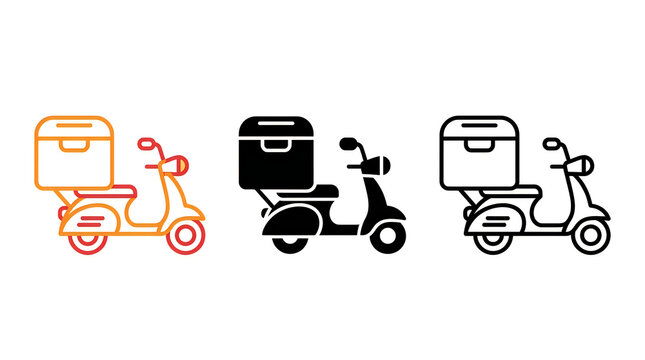 Delivery scooter with insulated box illustration