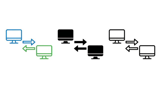 Computer and monitor data transfer illustration