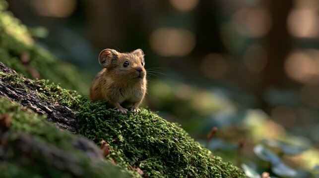 cute pika sitting in its natural mountain habitat