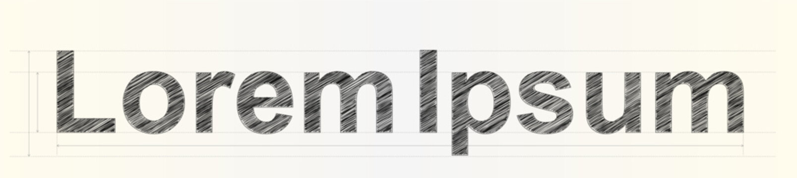 Creative concept typography with scribbled texture effect displayed on a clean professional layout for design projects
