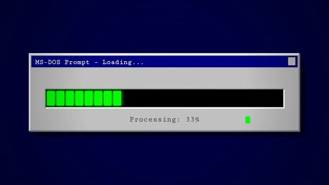 Computer Loading Screen Progress Bar UI Interface Animation - Futuristic Digital Technology Concept