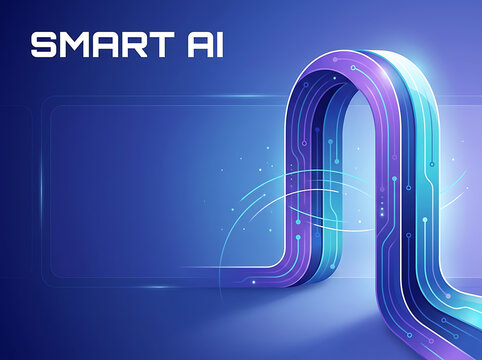Smart AI data portal background with copy space