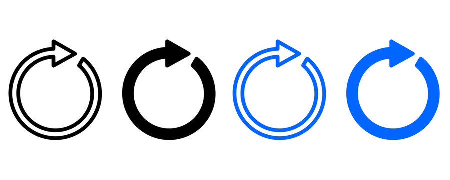Modern Minimal Refresh Reload Icon Sheet. High Resolution 2D Outline and Solid Sync Update UI Icons Collection