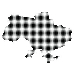 Obraz premium Dotted map of Ukraine minimalist black circle pattern vector illustration