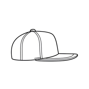 A black and white drawing of a baseball cap