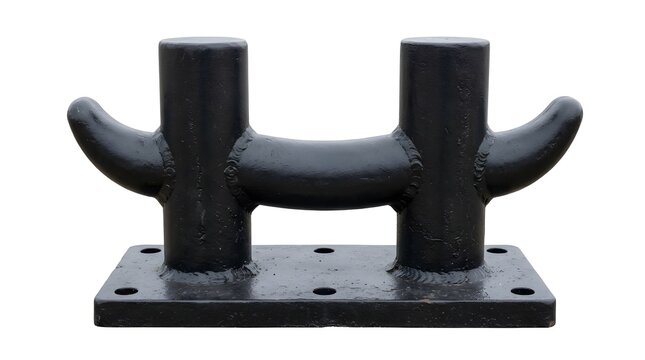 Industrial Black Cast Iron Puzzle Bar Holder on Base