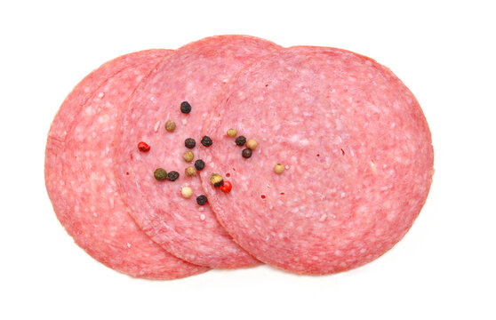 Front view of folded slice of lean pork ham