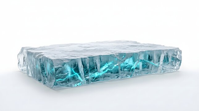 Clear Ice Block with Blue Ice Core