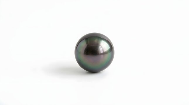 Dark Iridescent Pearl on White Background