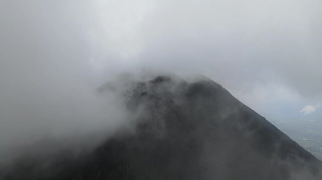 fog over the volcano pacaya guatemala